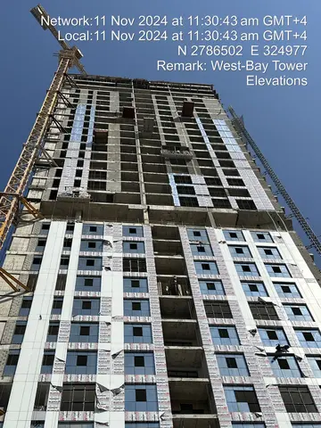 West Bay Tower, Business Bay construction progress — 11 November 2024, 57.20% complete, photo 2 of 9
