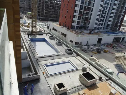Ход строительства Azizi Riviera 23, Azizi Riviera — 19 апреля 2022, готовность 74.13%, снимок 6 из 10