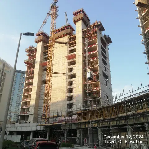 Ход строительства Azizi Riviera Beachfront, Meydan — 10 декабря 2024, готовность 45.58%, снимок 4 из 5
