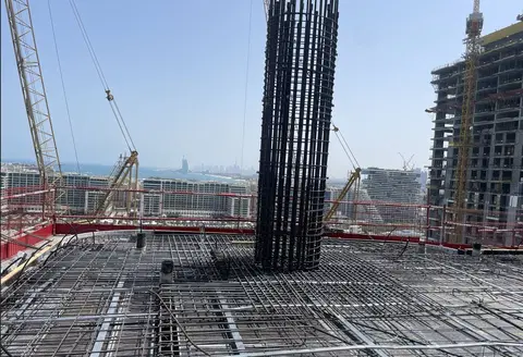 Address Residences The Bay, Emaar Beachfront construction progress — 28 April 2025, 29.74% complete, photo 2 of 6