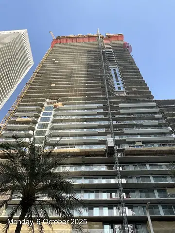 Address Residences The Bay, Emaar Beachfront construction progress — 4 December 2025, 49.31% complete, photo 1 of 8