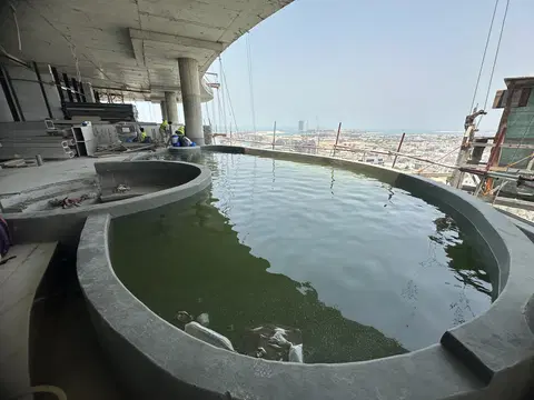 One Canal, Al Wasl construction progress — 28 July 2026, 77.42% complete, photo 6 of 8