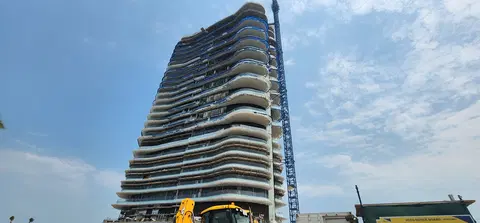 Bulgari Lighthouse Dubai, Jumeirah Bay Island construction progress — 9 July 2026, 63.61% complete, photo 2 of 10