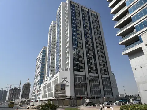 Time 2, DubaiLand Residence Complex construction progress — 28 April 2026, 87.10% complete, photo 7 of 11