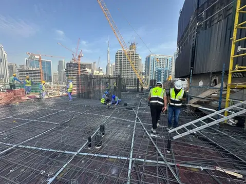 Canal Crown 2, Business Bay construction progress — 24 March 2026, 26.12% complete, photo 5 of 7