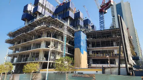 Ход строительства Seapoint, Emaar Beachfront — 3 октября 2025, готовность 15.97%, снимок 6 из 8