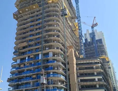 Seapoint, Emaar Beachfront construction progress — 24 June 2026, 36.78% complete, photo 7 of 18