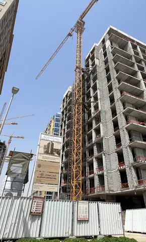 A 99, DubaiLand Residence Complex construction progress — 1 July 2026, 45.15% complete, photo 5 of 6