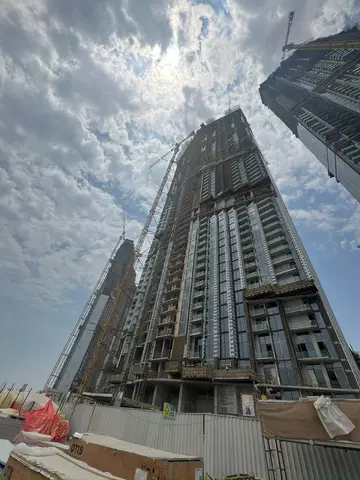 330 Riverside Crescent, Sobha Hartland 2 construction progress — 9 July 2026, 60.37% complete, photo 5 of 6