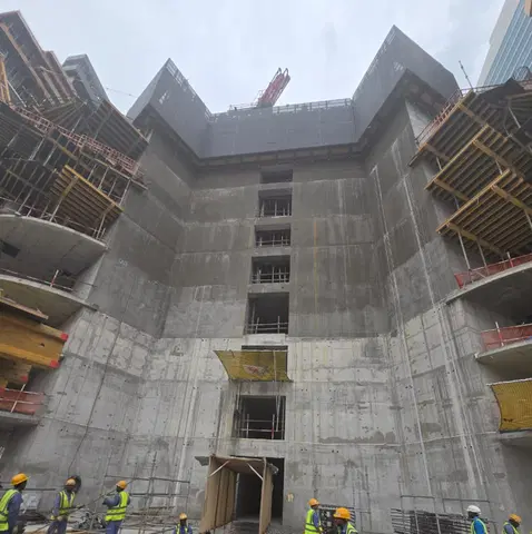 Damac Casa, Dubai Media City construction progress — 21 April 2026, 25.82% complete, photo 2 of 7