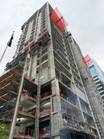 The Crestmark, Business Bay construction progress — 23 April 2026, 43.63% complete, photo 5 of 14