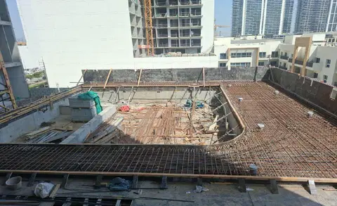 Ход строительства SquareX Residence, JVC District 10 — 1 сентября 2026, готовность 57,97%, снимок 4 из 11