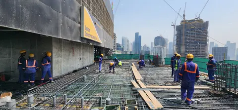 One River Point, Business Bay construction progress — 21 July 2026, 35.43% complete, photo 6 of 10