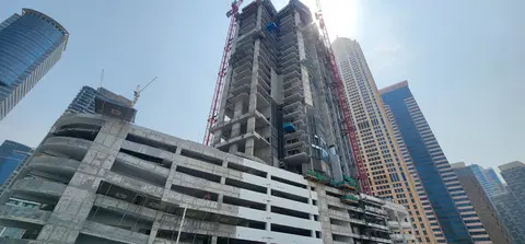 One River Point, Business Bay construction progress — 21 July 2026, 35.43% complete, photo 4 of 10