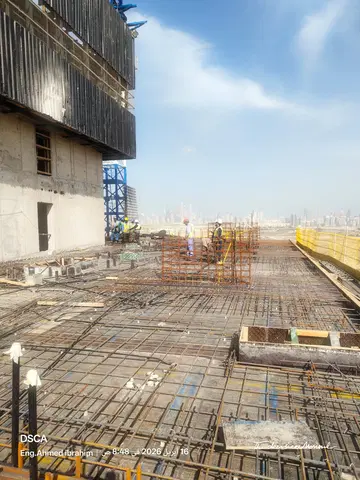 The Fifth Tower, Jumeirah Village Circle construction progress — 17 April 2026, 45.27% complete, photo 5 of 14