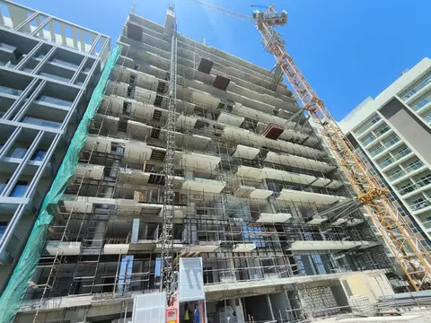 Vue By Crystal Bay, Jumeirah Village Circle construction progress — 9 June 2026, 54.24% complete, photo 9 of 16