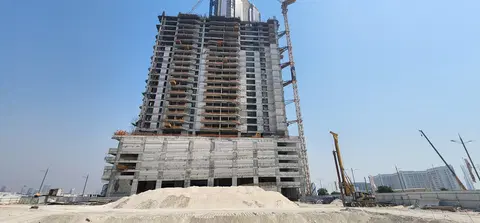 The Pier Residence, Maritime City construction progress — 14 July 2026, 34.81% complete, photo 2 of 10