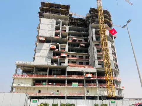 Time 3, DubaiLand Residence Complex construction progress — 27 March 2026, 32.70% complete, photo 4 of 5