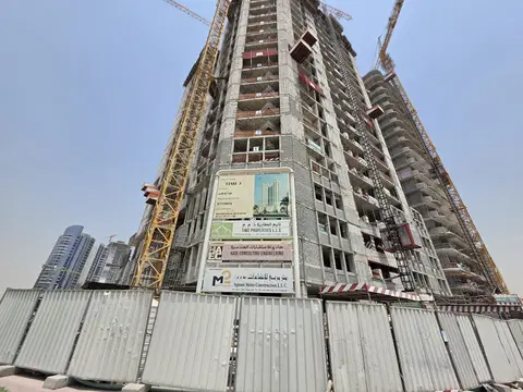 Time 3, DubaiLand Residence Complex construction progress — 24 August 2026, 47.14% complete, photo 6 of 8