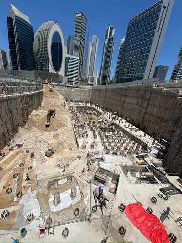 Enara By Omniyat, Business Bay construction progress — 12 June 2026, 7.25% complete, photo 4 of 5