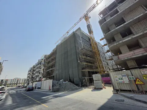 The Cube Quarter Residences, Mohammed Bin Rashid City District 11 construction progress — 15 September 2026, 57.03% complete, photo 3 of 8
