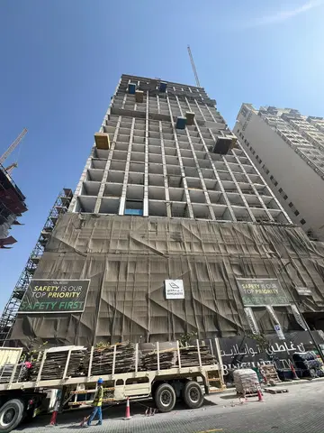Binghatti Twilight, Al Jaddaf construction progress — 14 September 2026, 55.41% complete, photo 6 of 10