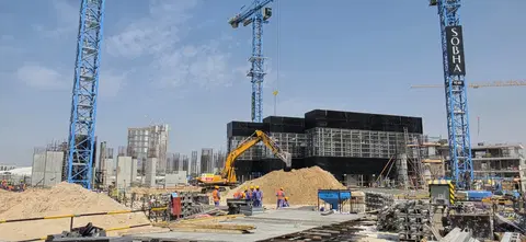 Ход строительства Skyvue Stellar, Sobha Hartland 2 — 3 апреля 2026, готовность 5.11%, снимок 6 из 18