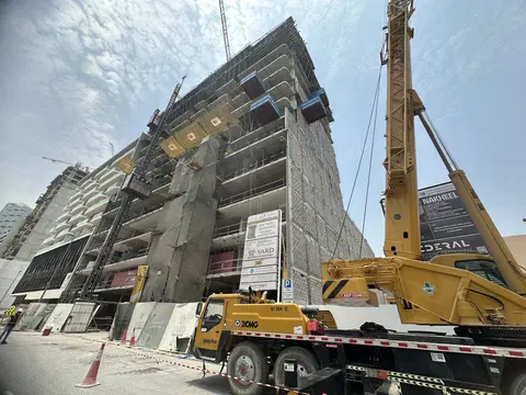 Ход строительства Oakyard Residences, Jumeirah Village Circle — 25 июня 2026, готовность 26,16%, снимок 1 из 6