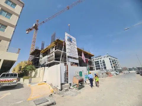 27 East End Garden Residences, International City 2 construction progress — 30 April 2026, 20.06% complete, photo 2 of 6