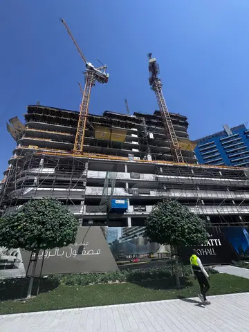 Binghatti Skyhall, Business Bay construction progress — 30 April 2026, 31.14% complete, photo 5 of 9