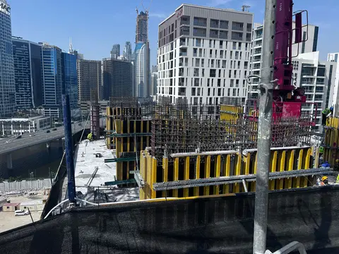 Binghatti Skyhall, Business Bay construction progress — 30 April 2026, 31.14% complete, photo 3 of 9