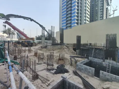 Tetris Tower, Jumeirah Village Circle construction progress — 30 July 2026, 8.08% complete, photo 4 of 4