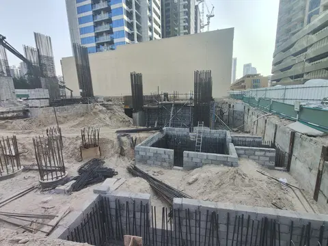 Tetris Tower, Jumeirah Village Circle construction progress — 30 July 2026, 8.08% complete, photo 2 of 4