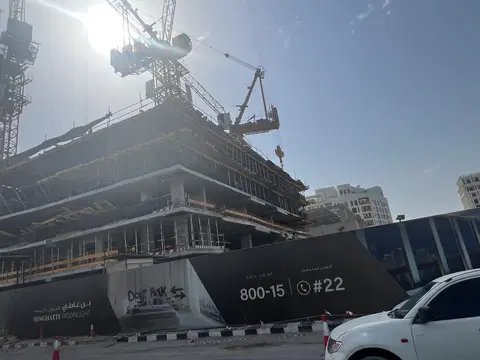 Binghatti Moonlight, Al Jaddaf construction progress — 29 June 2026, 19.24% complete, photo 1 of 7