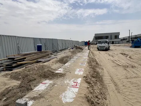 California Residences, California Village construction progress — 30 April 2026, 1.59% complete, photo 1 of 3