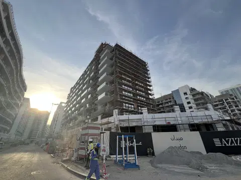 Ход строительства Azizi Riviera 64, Azizi Riviera — 28 января 2026, готовность 67,10%, снимок 1 из 7